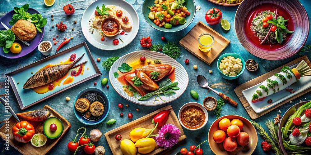 custom made wallpaper toronto digitalCaptivating Food Photography Showcasing Vibrant Colors and Precision in Modern Digital Printing on a High-Tech Press for Culinary Creations