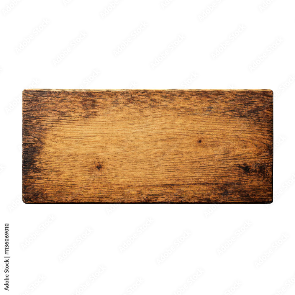Rustic Wooden Plank with Natural Grain and Textured Surface Rustic Wooden Plank with Natural Grain and Textured Surface