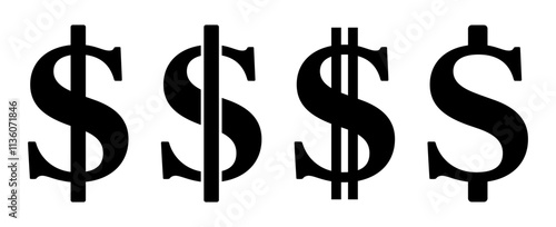 symbol dolara zestaw ikon, grafika wektorowa