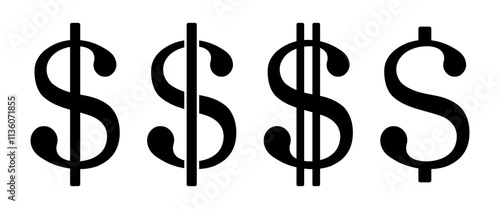 symbol dolara zestaw ikon, grafika wektorowa