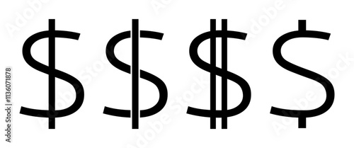 symbol dolara zestaw ikon, grafika wektorowa