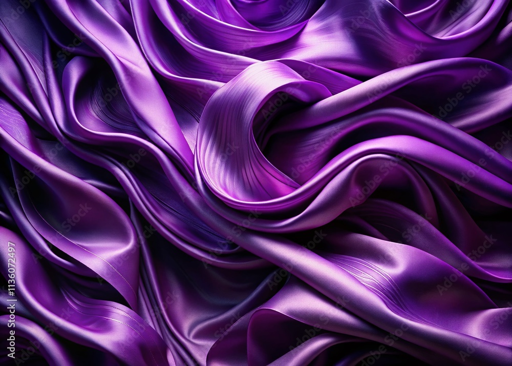 Obraz premium Captivating Purple Fabric with Dynamic Wave Pattern Animation Creating a Mesmerizing Visual Experience for Textiles and Design Enthusiasts