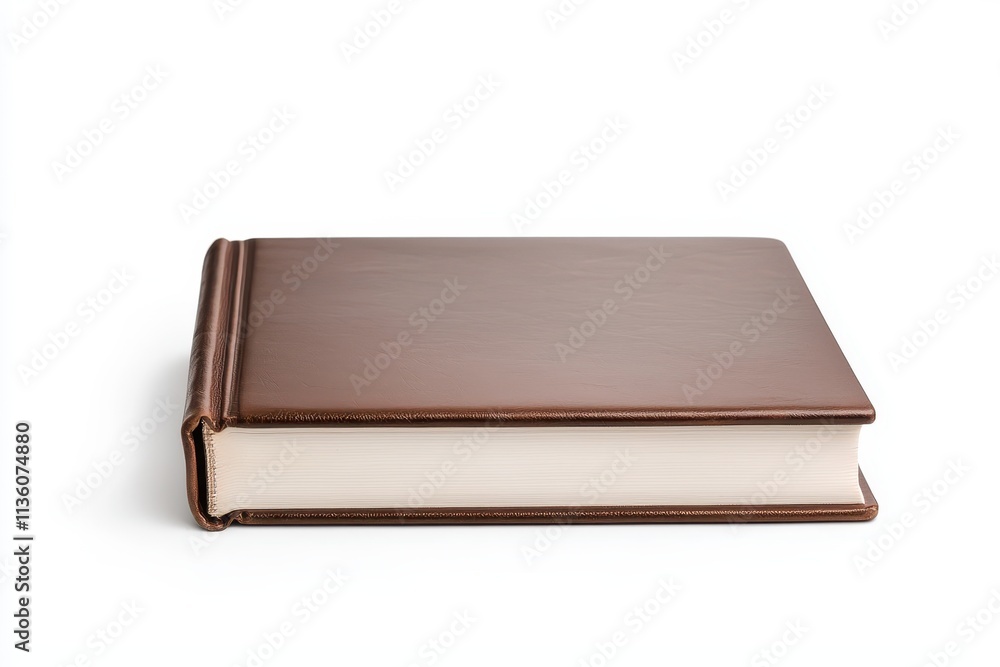 Elegant book mock up on a pristine white background for creative presentations Elegant book mock up on a pristine white background for creative presentations
