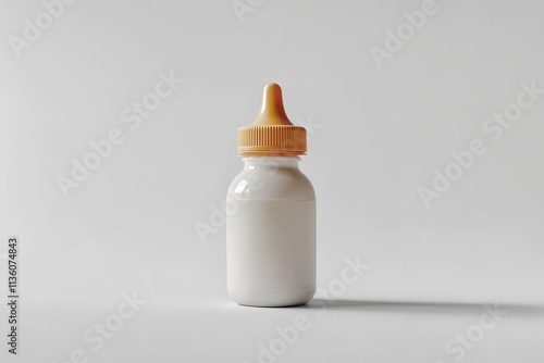 Baby bottle mock up on a clean white background for product showcasing and design