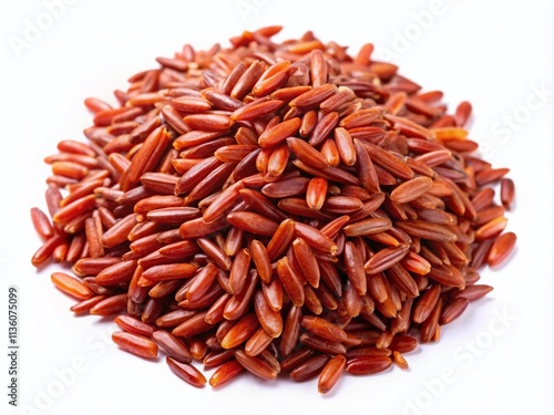 Red Rice Silhouette Close-Up Isolated White Background