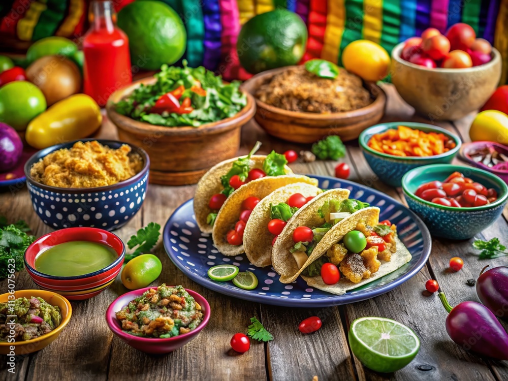 Celebrate National Taco Day with Delicious Tacos and Fresh Toppings at a Colorful Festive Gathering Featuring a Variety of Salsas, Guacamole, and Spicy Jalapeños Celebrate National Taco Day with Delicious Tacos and Fresh Toppings at a Colorful Festive Gathering Featuring a Variety of Salsas, Guacamole, and Spicy Jalapeños