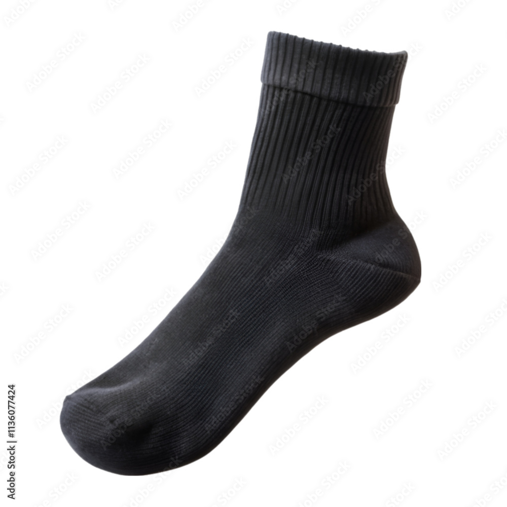 Black sock isolated on transparent background Black sock isolated on transparent background