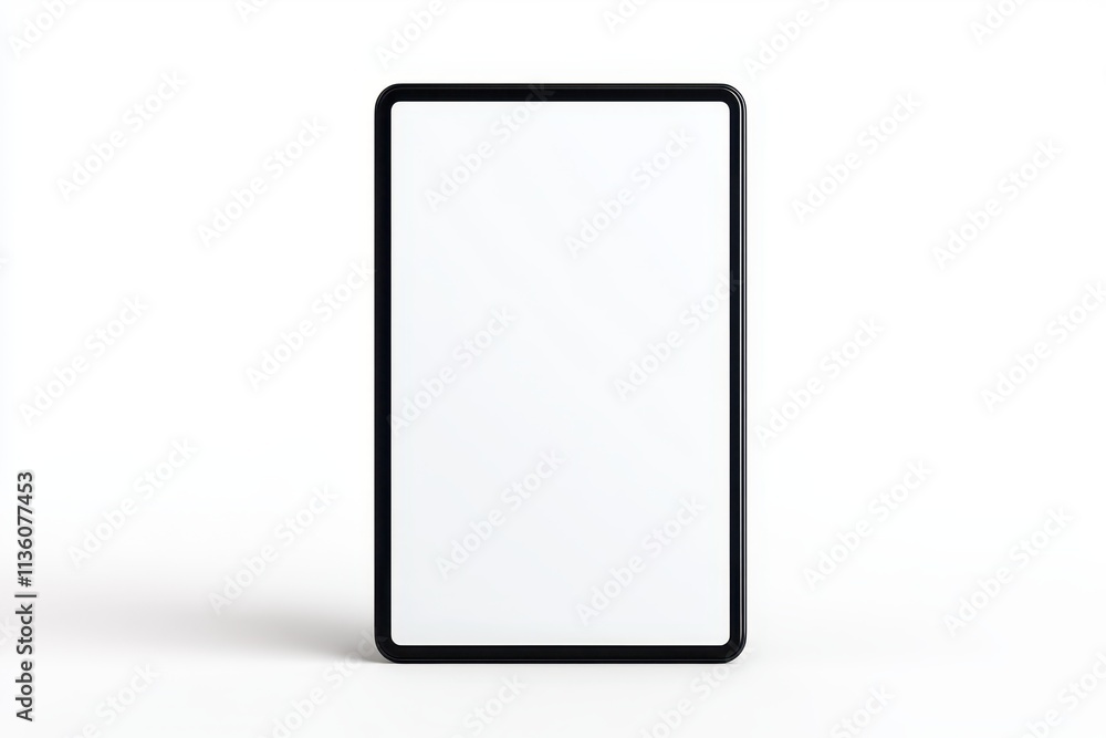 Solid-color tablet mock up presented on a clean white background for design purposes Solid-color tablet mock up presented on a clean white background for design purposes