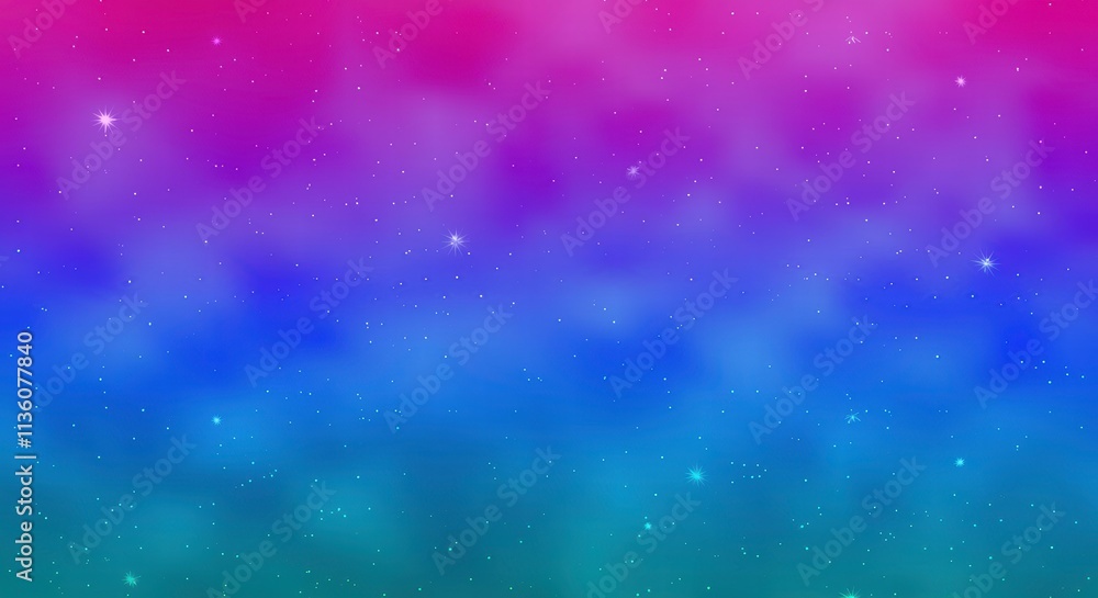 Fototapeta premium Cosmic Dreamscape: A mesmerizing blend of pink, purple, and blue hues evokes a dreamy, ethereal atmosphere, reminiscent of a star-dusted nebula. Perfect for designs that need a touch of cosmic wonder.
