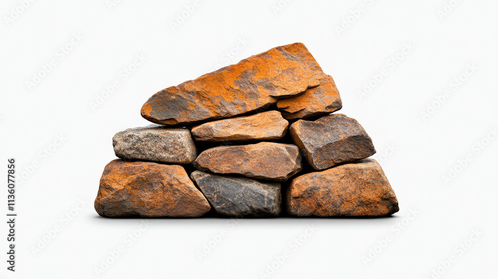 Rustic Stone Stack: A captivating image of a carefully arranged pile of reddish-brown stones, showcasing their natural textures and varied shapes. Rustic Stone Stack: A captivating image of a carefully arranged pile of reddish-brown stones, showcasing their natural textures and varied shapes.