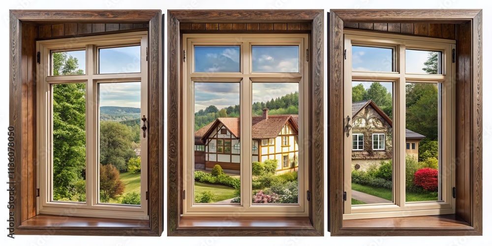 Fototapeta premium Vintage Panoramic Windows - Architecture Elements