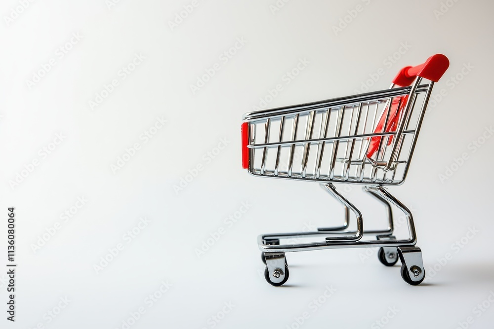 Shopping cart isolated on a white background ready for shopping needs Shopping cart isolated on a white background ready for shopping needs