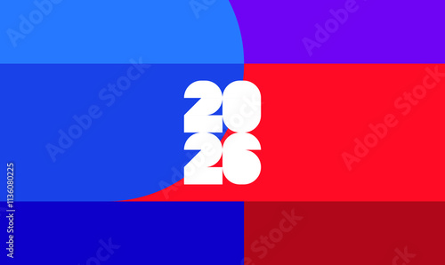Background for sports event, competition or cup. World Championship 2026. Design with geometric shapes for poster, layout, template. 