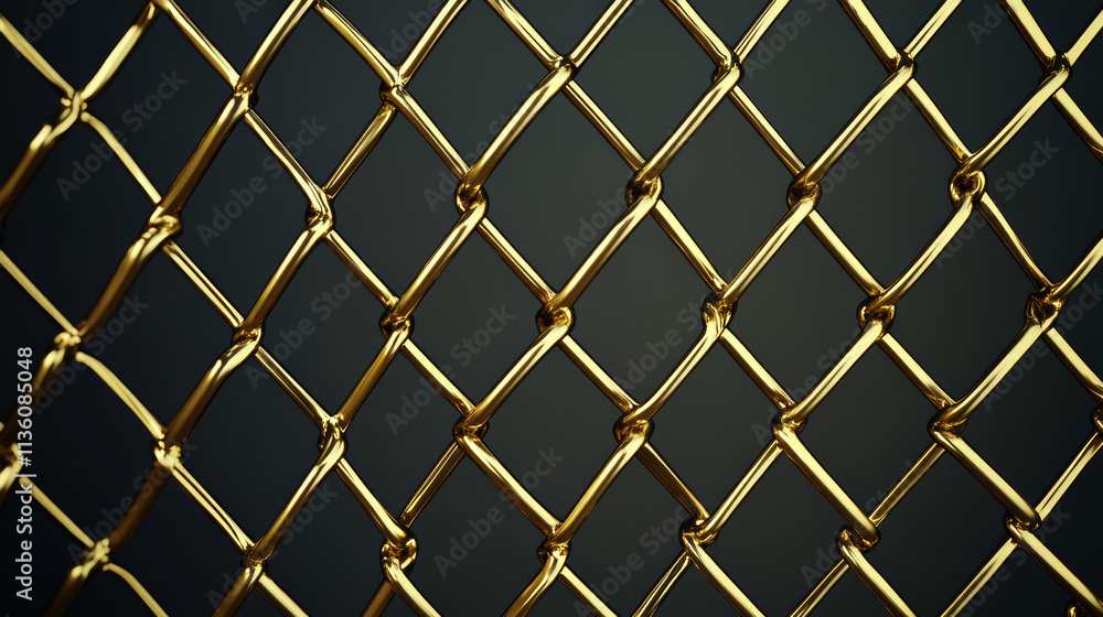 Golden metal fence mesh, pattern of brass wire grid isolated on dark transparent background. Vector realistic background with 3d yellow grate for jail enclosure, safety barrier, cage Golden metal fence mesh, pattern of brass wire grid isolated on dark transparent background. Vector realistic background with 3d yellow grate for jail enclosure, safety barrier, cage