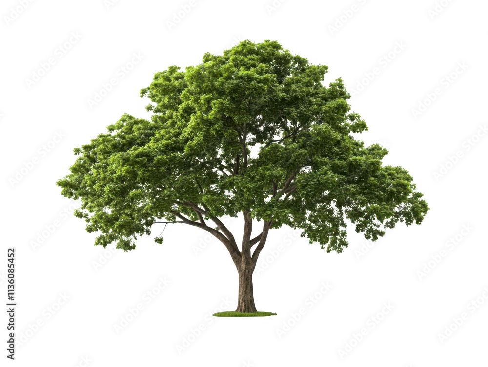 Striking silhouette, a vibrant green tree isolated on dramatic black background Striking silhouette, a vibrant green tree isolated on dramatic black background