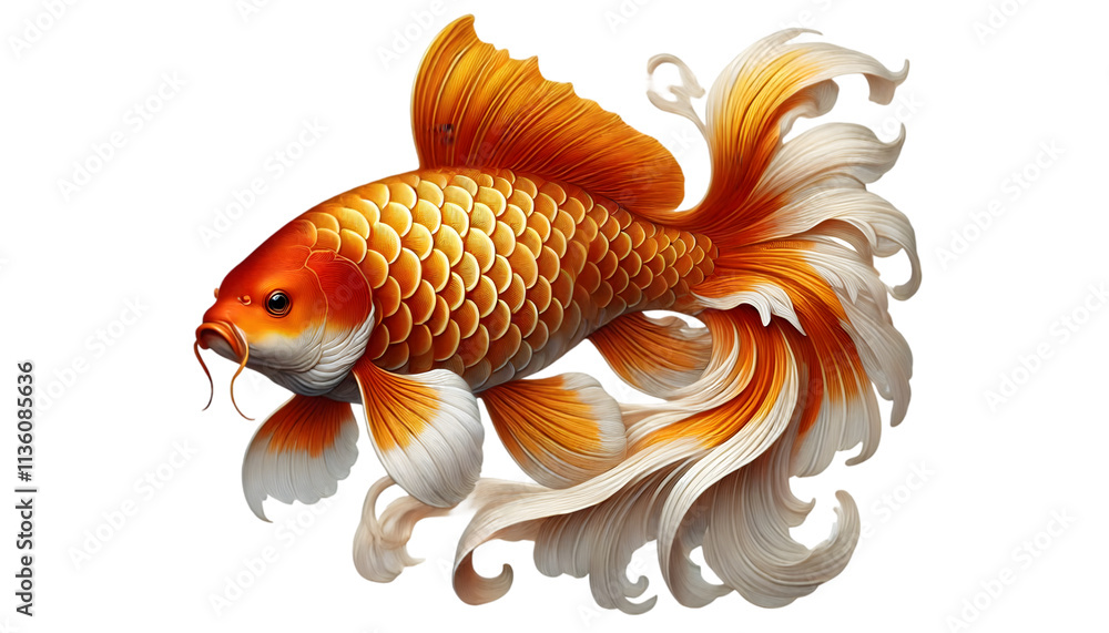 Fototapeta premium Carp Fish on white background 4