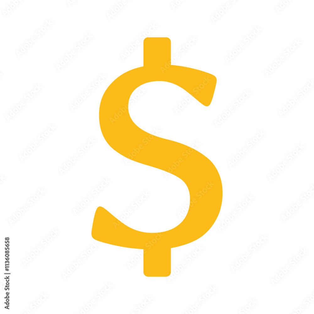 żółty symbol dolara, grafika wektorowa żółty symbol dolara, grafika wektorowa