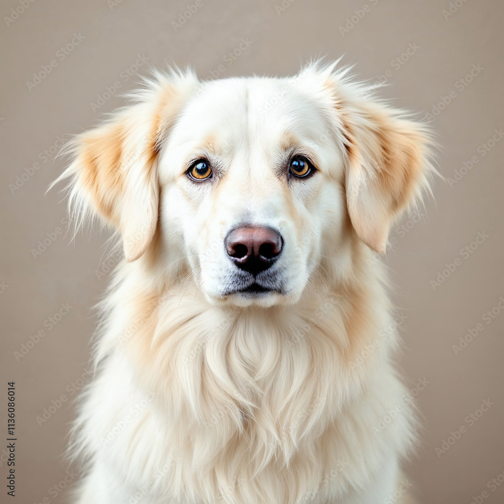 Concept photo of a cute golden retriever with space for text Concept photo of a cute golden retriever with space for text