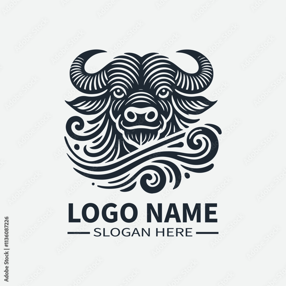 Ox Logo Design, Chinese Zodiac Logo, Year of the Ox Logo, Asian Culture Logo, Animal Logo Ox Logo Design, Chinese Zodiac Logo, Year of the Ox Logo, Asian Culture Logo, Animal Logo