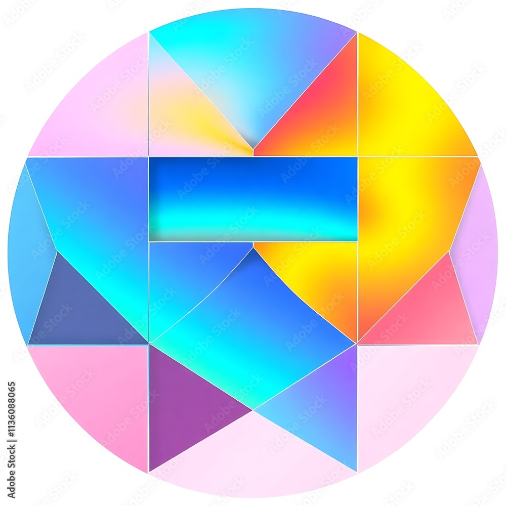 Vibrant Geometric Mandala: Abstract Colorful Design Vibrant Geometric Mandala: Abstract Colorful Design