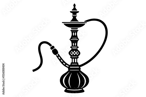 Turkish Hookah vector art silhouette