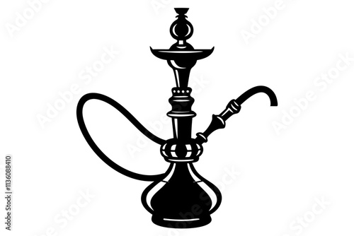 Turkish Hookah vector art silhouette