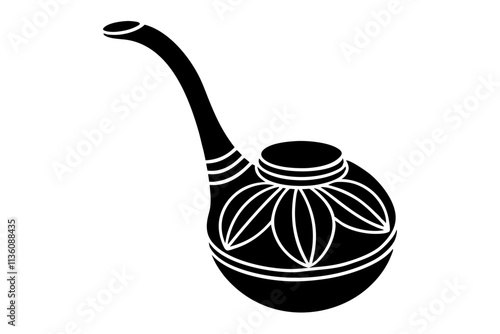 South American Mate Gourd Pipe vector art silhouette