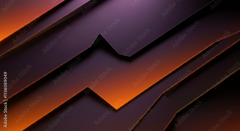 Obraz premium Abstract Burnt Orange and Purple Geometric Shapes 