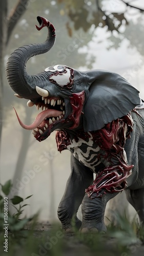 scary and cool monster elephant art photo