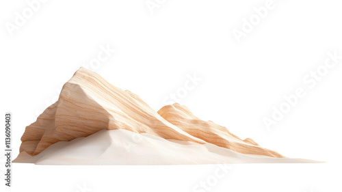 A sculpted mountain made of sand with smooth, flowing contours, showcasing a natural, organic shape.