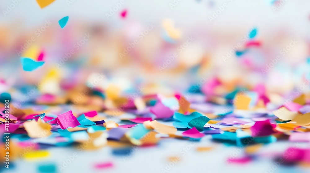 Vibrant Colorful Confetti Falling in Focused Closeup Background for Celebrations and Parties : Generative AI Vibrant Colorful Confetti Falling in Focused Closeup Background for Celebrations and Parties : Generative AI