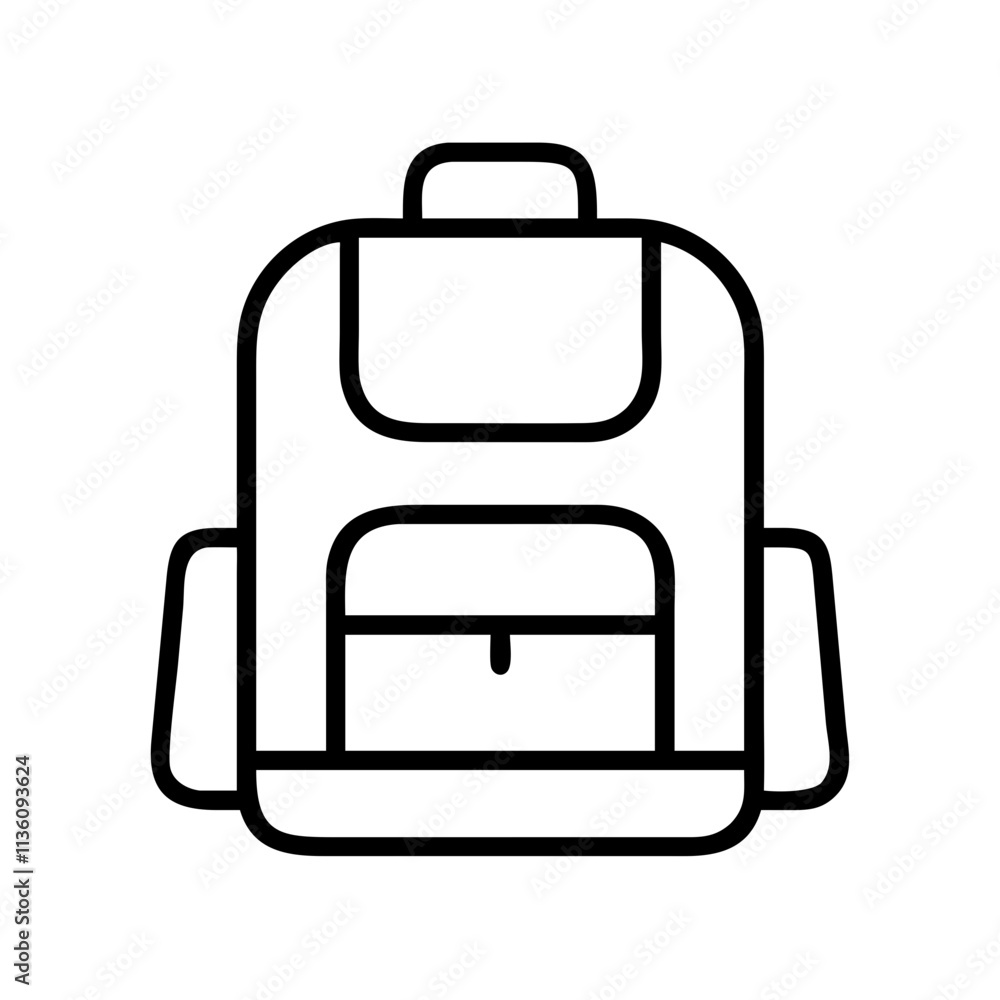 backpack icon, back to school line art, education icon - simple black line art icon of backpack, symbolizing back to school celebrations. education vector art. backpack icon, back to school line art, education icon - simple black line art icon of backpack, symbolizing back to school celebrations. education vector art.