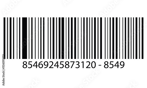 Barcode vector icon or bar code scan label for product price tag, Barcode vector icon with numbers. Easily editable	