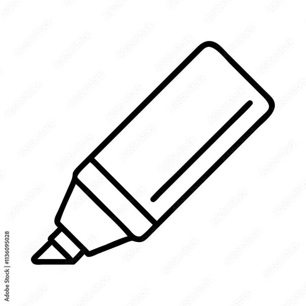 highlighter icon, back to school line art, education icon - simple black line art icon of highlighter, symbolizing back to school celebrations. education vector art. highlighter icon, back to school line art, education icon - simple black line art icon of highlighter, symbolizing back to school celebrations. education vector art.