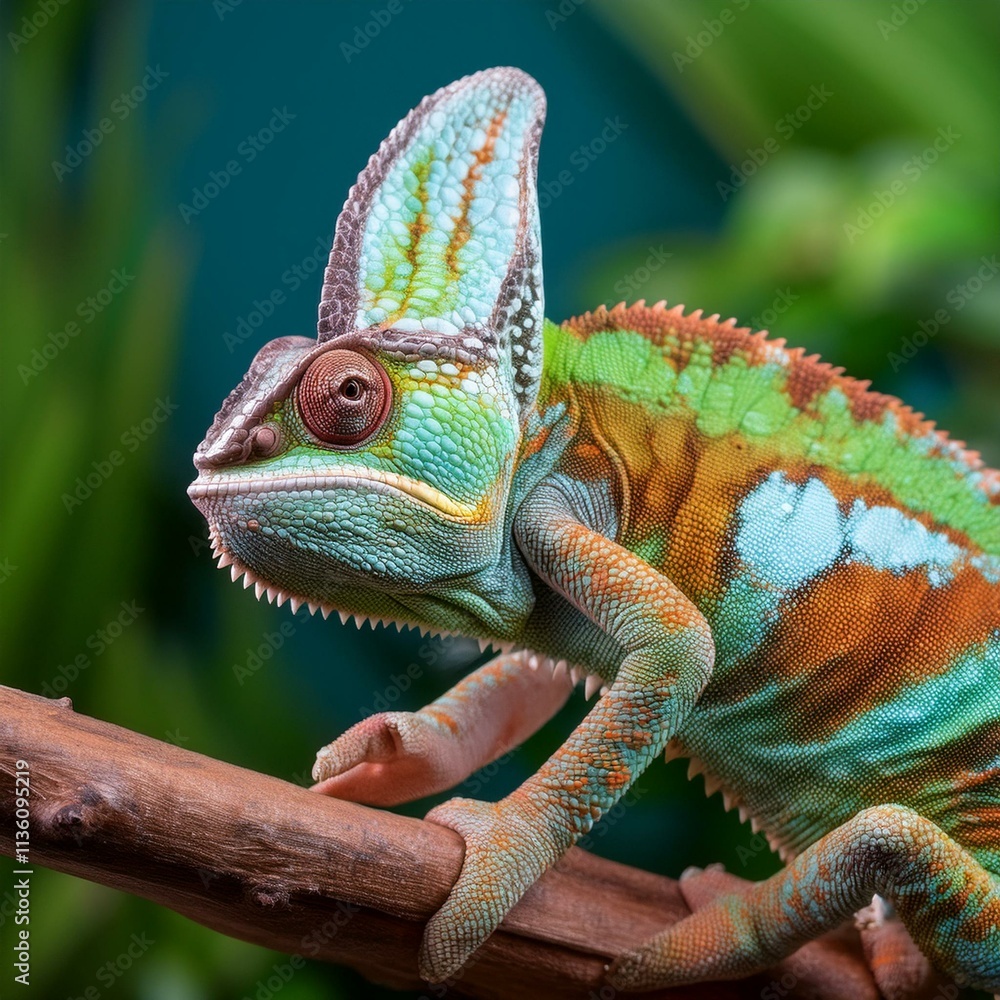 Fototapeta premium Generated image Photo of Chameleon Closeup 97950.jpg, Firefly Photo of Chameleon Closeup