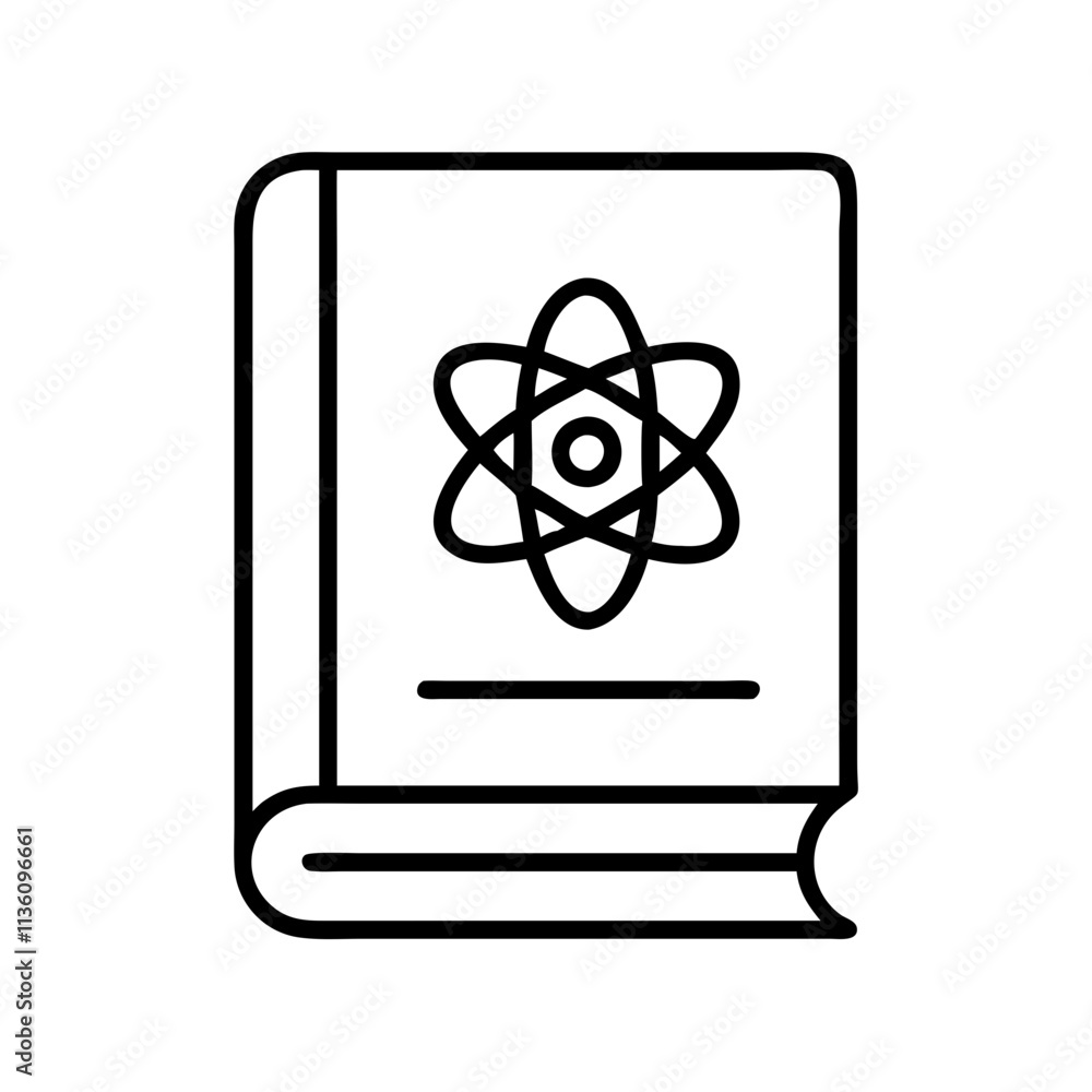 science textbook icon, back to school line art, education icon - simple black line art icon of science textbook, symbolizing back to school celebrations. education vector art. science textbook icon, back to school line art, education icon - simple black line art icon of science textbook, symbolizing back to school celebrations. education vector art.
