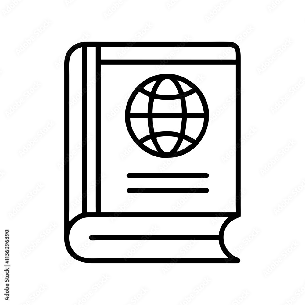 social studies book icon, back to school line art, education icon - simple black line art icon of social studies book, symbolizing back to school celebrations. education vector art. social studies book icon, back to school line art, education icon - simple black line art icon of social studies book, symbolizing back to school celebrations. education vector art.