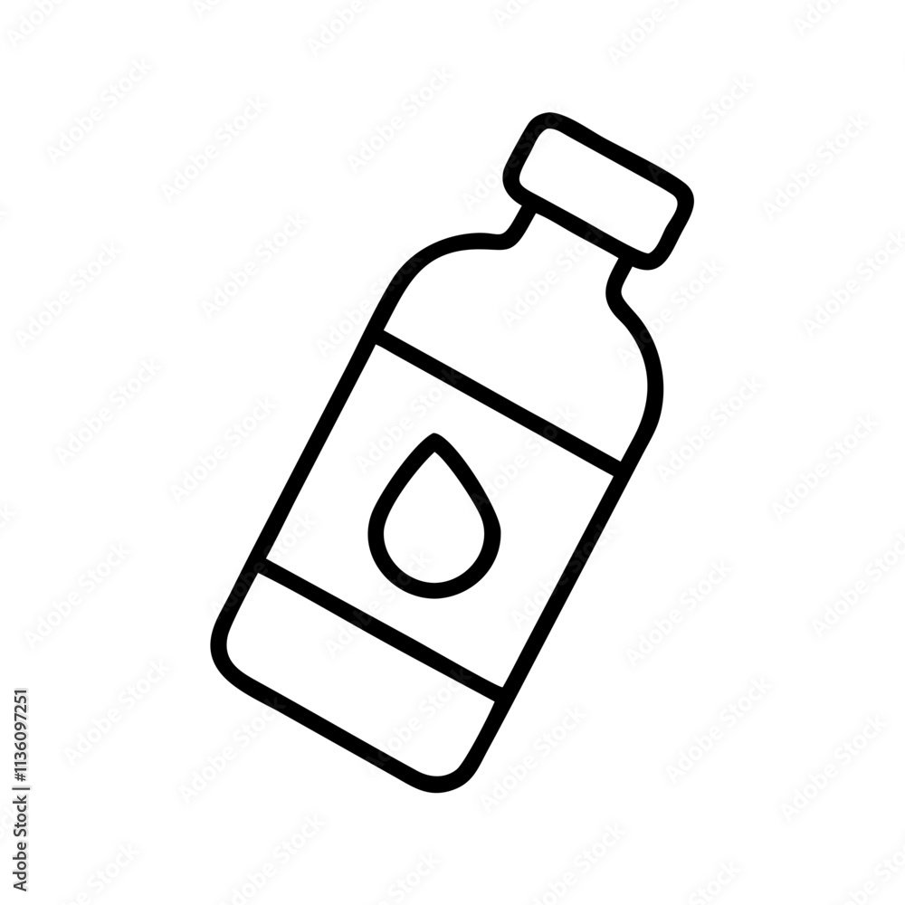 water bottle icon, back to school line art, education icon - simple black line art icon of water bottle, symbolizing back to school celebrations. education vector art.