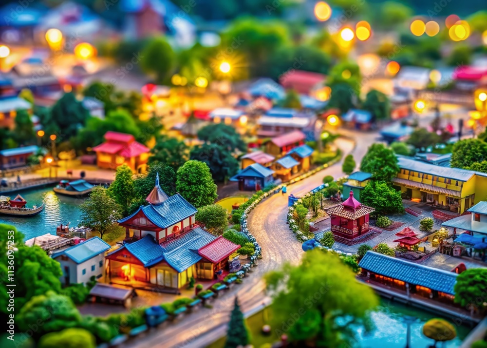 Fototapeta premium Deep Learning Images: Tilt-Shift Miniature World Datasets for AI Training