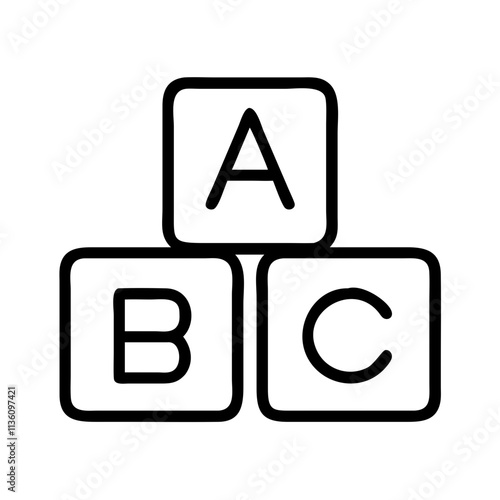 Wallpaper Mural abc letters icon, back to school line art, education icon - simple black line art icon of abc letters, symbolizing back to school celebrations. education vector art. Torontodigital.ca