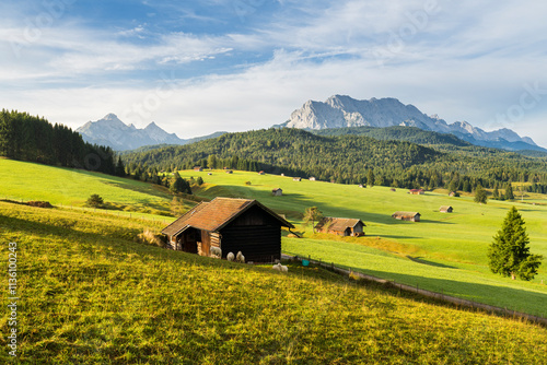 Buckelwiesen, Krün, Wettersteingebirge, Mittenwald, Bayern, Deutschland