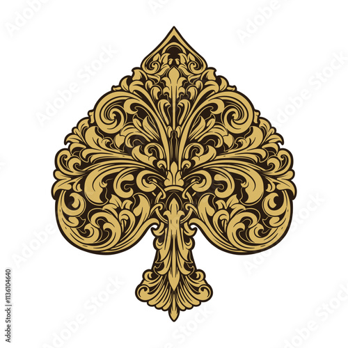 ace of spades ornament luxury for card