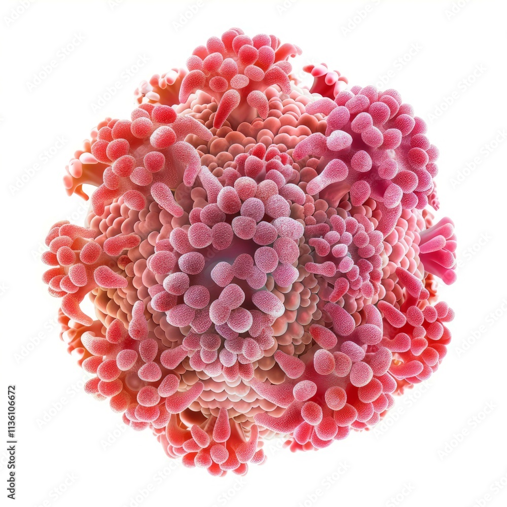 Fototapeta premium Highly detailed 3d rendering of a respiratory syncytial virus - rsv - particle showing surface glycoproteins forming the viral envelope