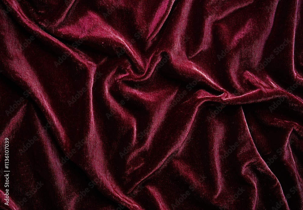 Obraz premium Luxurious Red Velvet Fabric Texture Background Draped Elegant Soft Rich