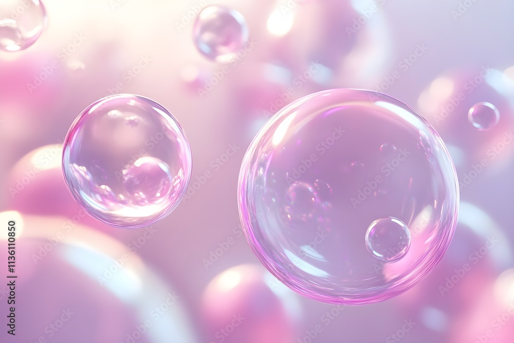 Floating Abstract 3D Shapes with Delicate Glow Floating Abstract 3D Shapes with Delicate Glow