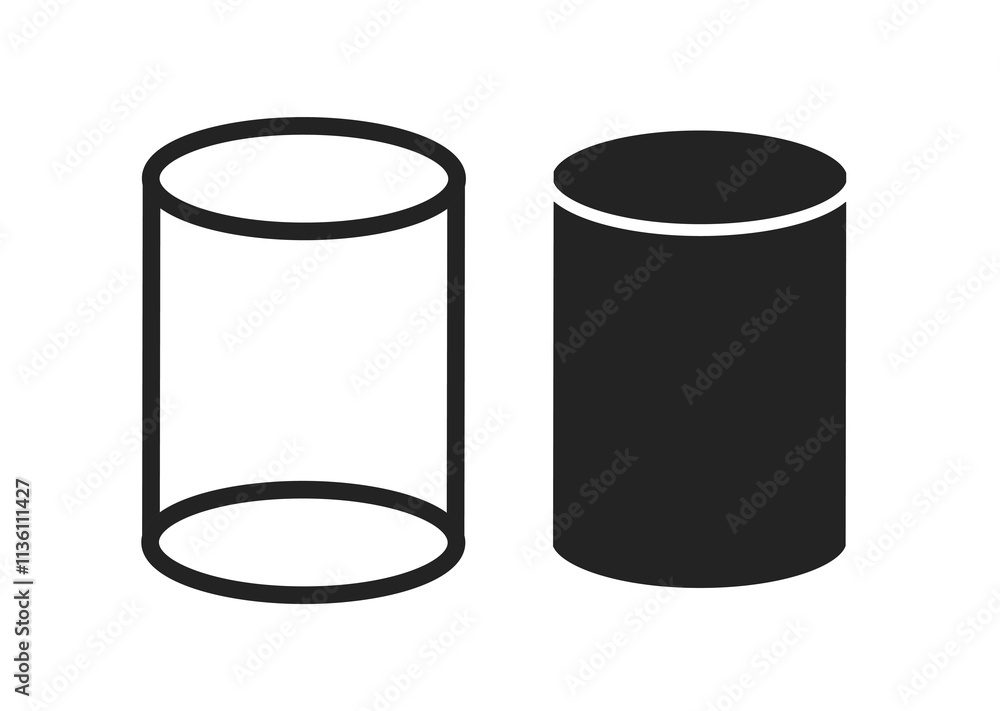 cylinder icon vector on white background cylinder icon vector on white background
