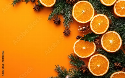 christmas new year orange background photo