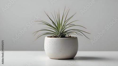 plant in a vase indoor and with full morning light