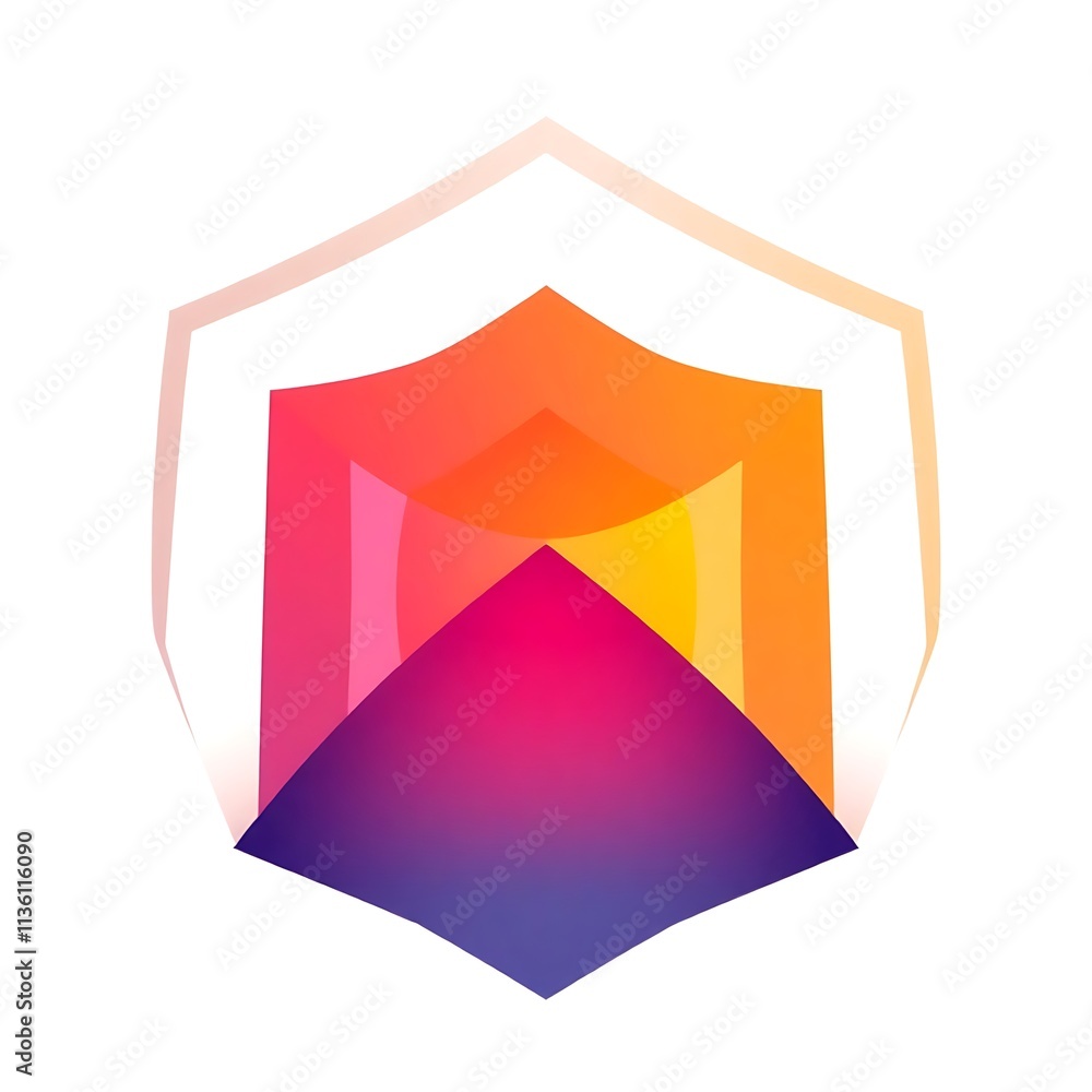 Abstract Gradient Shield Logo Abstract Gradient Shield Logo