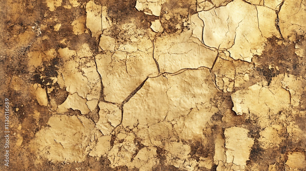 Naklejka premium Earthy Brown Cracked Texture with Natural Rough Surface for Design Projects : Generative AI